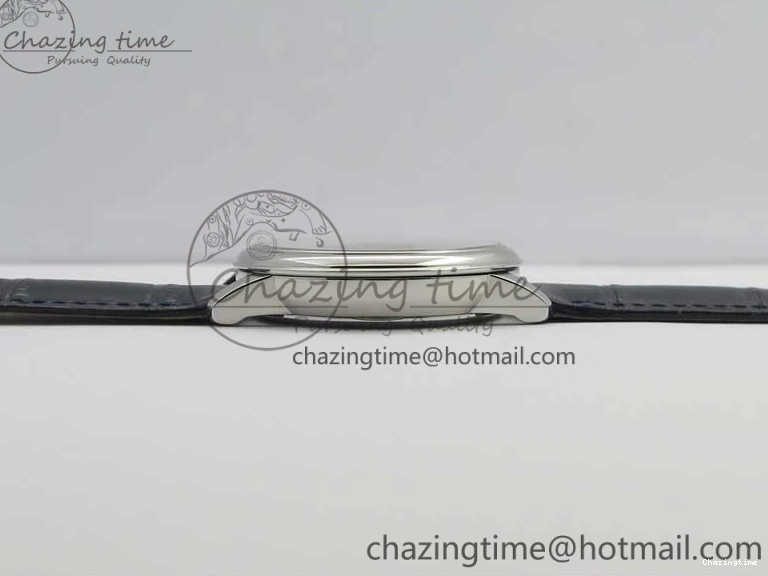 1218 Timeless De Ville Prestige Real PR SS ZF 1:1 Best Edition Gray Dial Blue Markers on Blue Leather Strap MIYOTA 7936